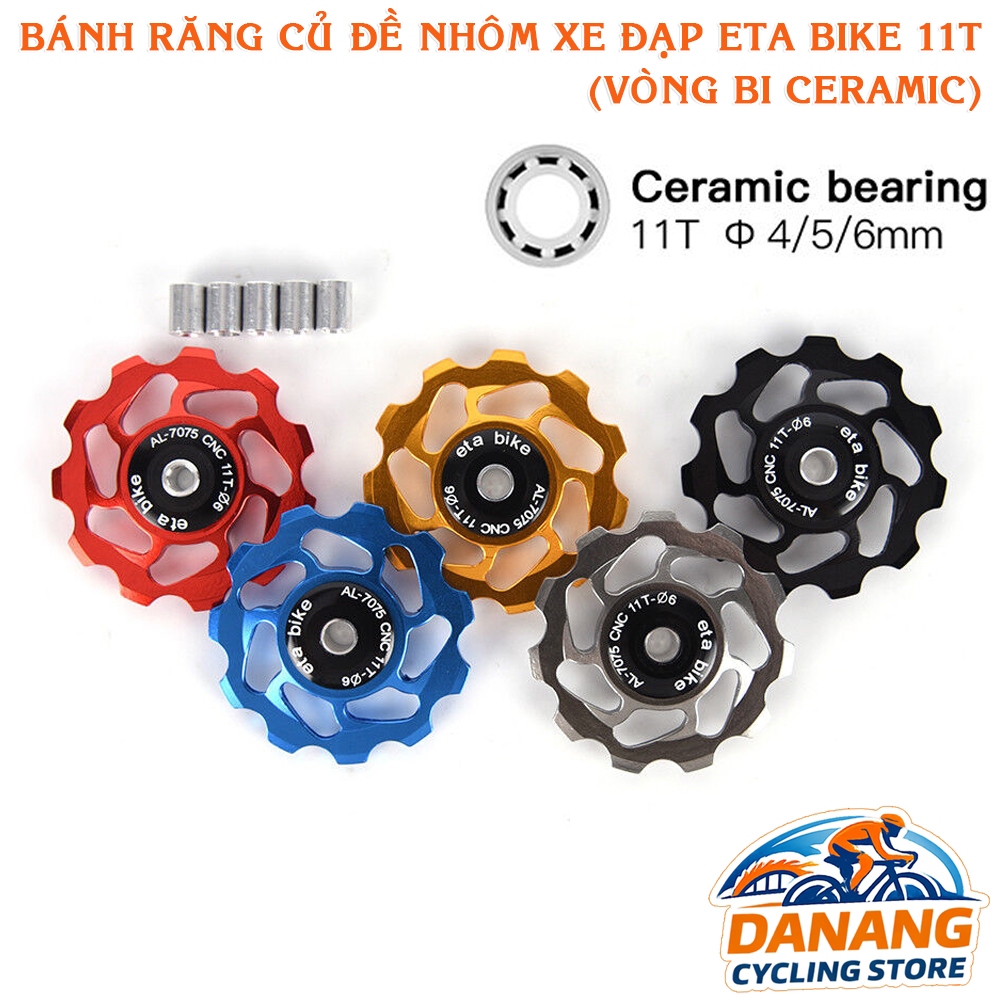 Bánh Răng Pulley Củ Đề Nhôm CNC Xe Đạp ETA BIKE 11T – Vòng Bi Ceramic, Trớn Mượt