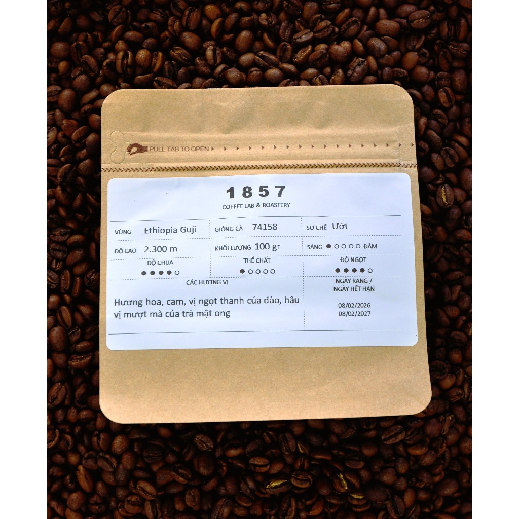 [SPECIAL] Ethiopia Guji Hambella Wate | Cà phê hạt Arabica đặc sản Ethiopia | Rang sáng | 1857 Coffe