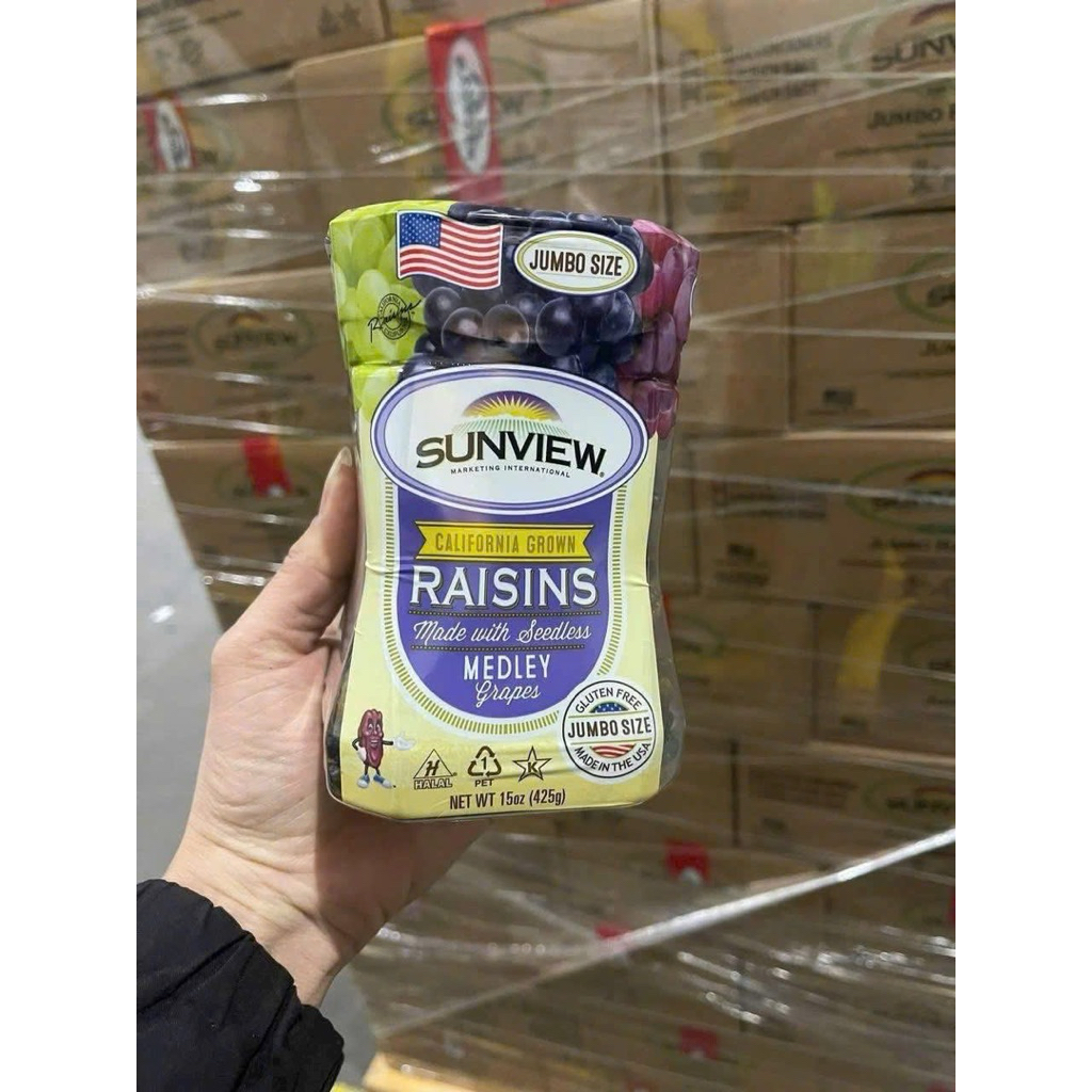 Nho khô không hạt Sunview Raisins 425g (hộp)  Xuất xứ: Mỹ 🇺🇸🇺🇸