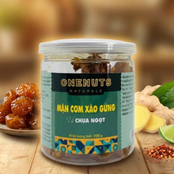 Mơ Gừng Chua Ngọt ONENUTS NATURALS Chua Ngọt Dễ Ăn 100g - Ô Mai Ăn Liền.
