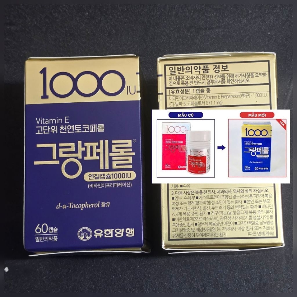 [Chuẩn Auth Hàn] Vitamin E Đỏ Hàn Quốc 1000 IU lọ 60 viên