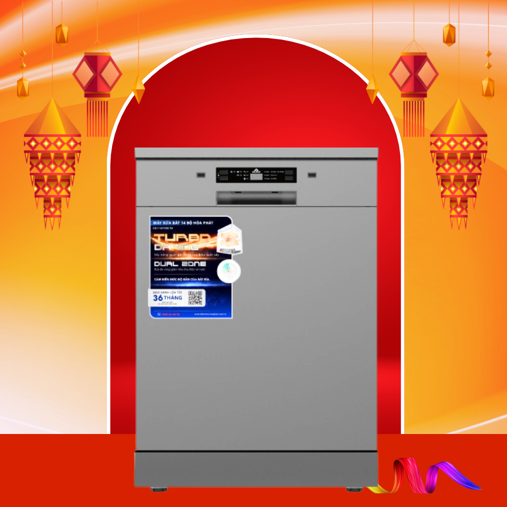 Máy Rửa Bát 12 Bộ Hòa Phát HD-F1206EBB.TM Vỏ Thép Không Gỉ - Bảo Hành 36 Tháng