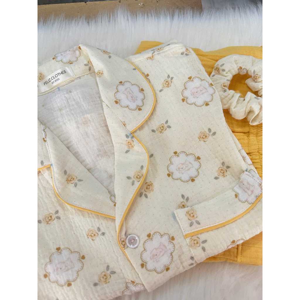 [Feliz.Clothes] Đồ ngủ nữ hoa vàng