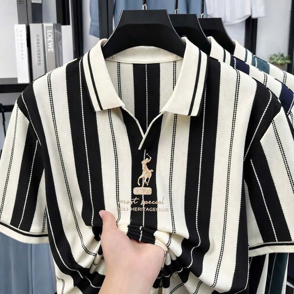 Áo polo Nam PL11 Chất Cotton kẻ tàu Măc Mịn Mát, Mặc Thoải Mái Đổi Trả Hàng Thoải Mái