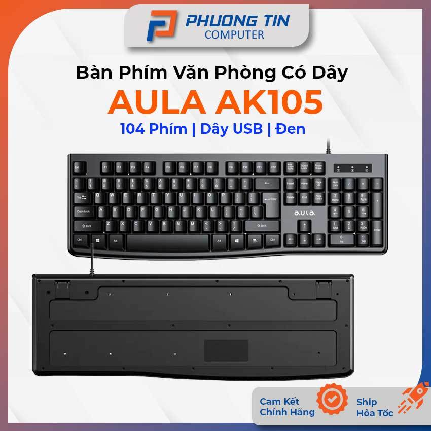 Bàn phím văn phòng có dây AULA AK105 Đen – Bảo hành 24 tháng Chính Hãng