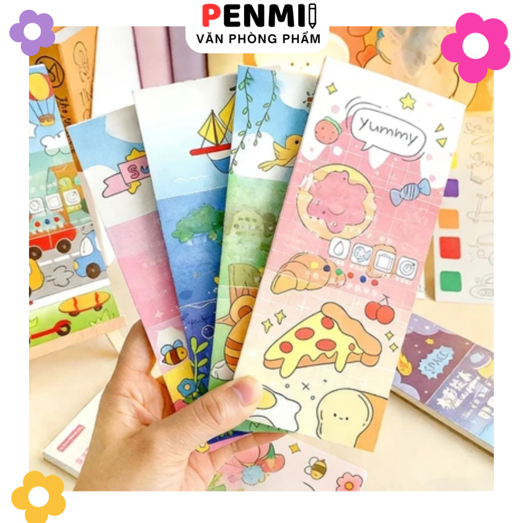 PENMII Sổ Tô Màu Nước 12 Trang