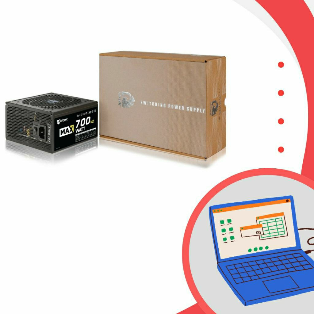 Nguồn máy tính Jetek MAXWATT 700 V2 700W 80 Plus. hàng new bảo hành 12 tháng.