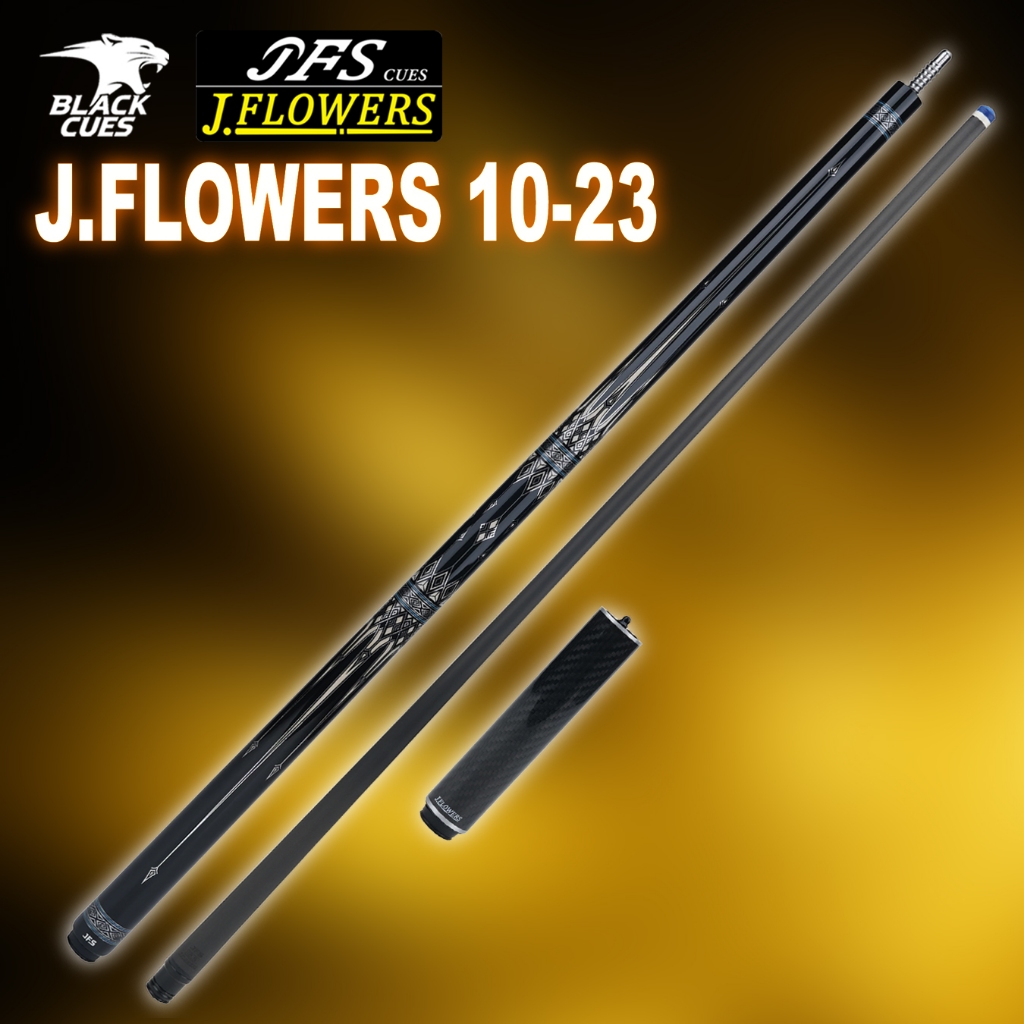 Cơ JFLOWERS 10-23 Chính Hãng, Chuôi Ghép 5 Mảnh Carbon, Ngọn Carbon Classic, tặng kèm phụ kiện - Bla