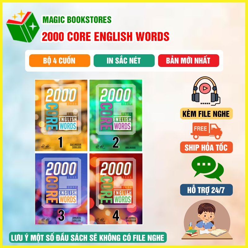 Sách – 2000 Core English Words | Bộ 4 Cuốn - Magic BookStores