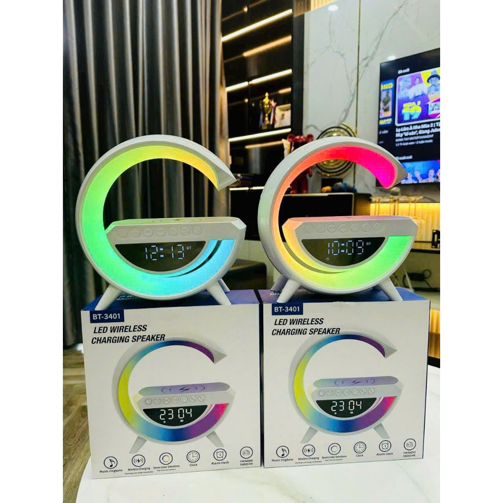 Loa Bluetooh BT 3401 đa năng - Loa không dây kết hợp đèn led có hỗ trợ sạc không dây