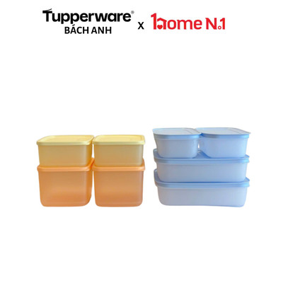 Bộ 8 hộp trữ đông dẻo và trữ mát Tupperware Freezable và Cubix Square - Nhựa nguyên sinh an toàn
