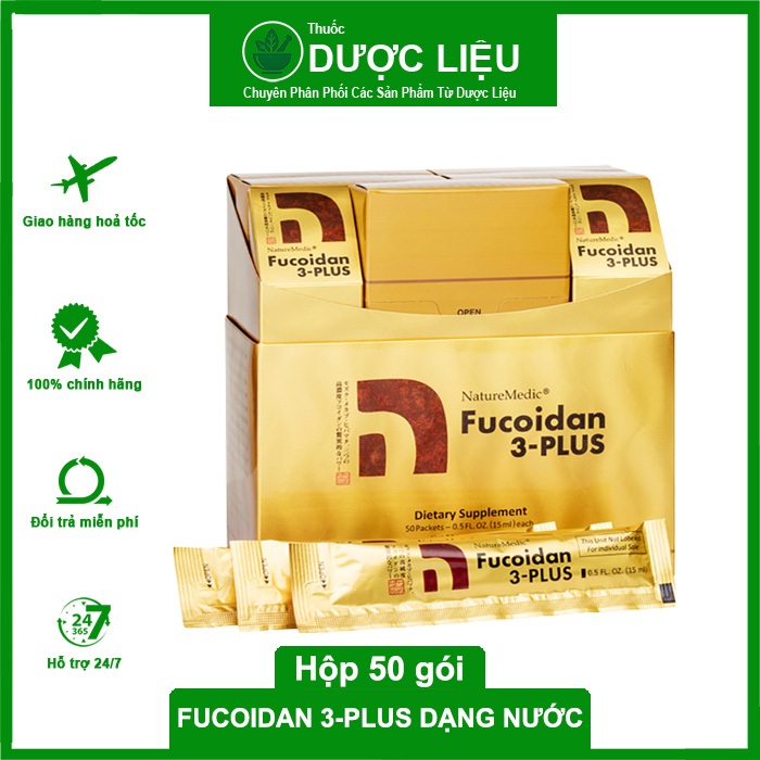 Nature Medic Fucoidan 3-Plus Dạng Nước Nhập Khẩu Chính Hãng Nhật Bản, Hộp 50 gói