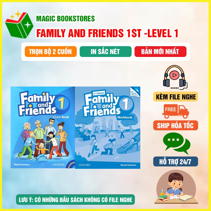 Sách - Bộ 2 cuốn Class Book và WorkBook Family And Friends Level 1 Bản 1St -Magic BookStores