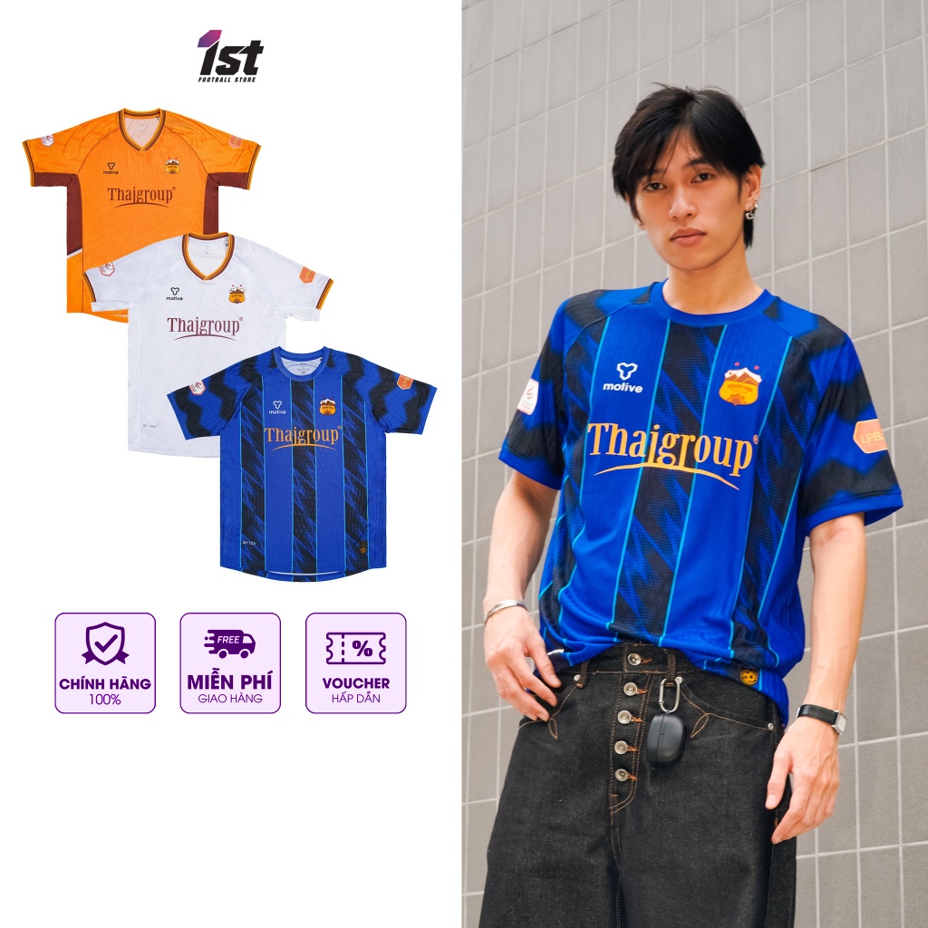 Áo Thi Đấu Bóng Đá CLB Hoàng Anh Gia Lai mùa giải V.League 2025-2026 Màu Xanh Đen - Chính hãng MOTIV
