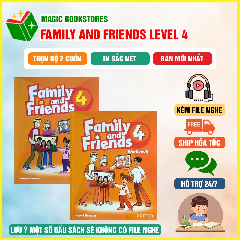 Sách - Bộ 2 cuốn Class Book và WorkBook Family And Friends Level 4 Bản 1ST