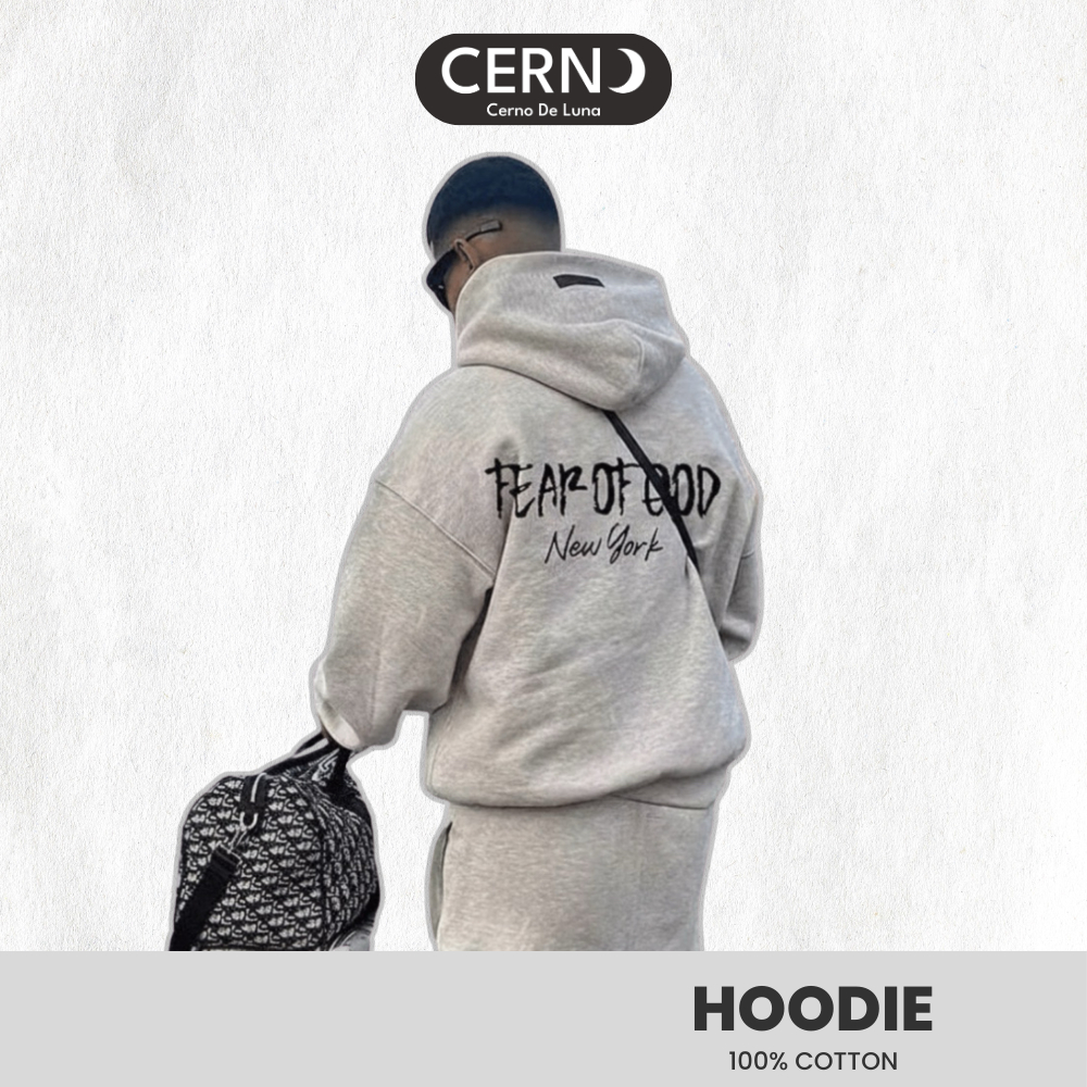 Áo hoodie CERNO Thời trang Fear of God Áo Hoodie New York dài tay FOG Áo Hoodie nỉ bông