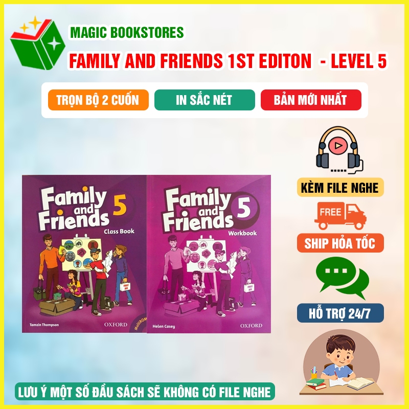 Sách - Bộ 2 cuốn Class Book và WorkBook Family And Friends Level 5 Bản 1ST