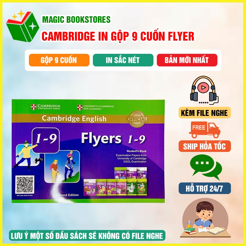 Sách - Cambridge English Flyers 1-9 in gộp-Magic BookStores