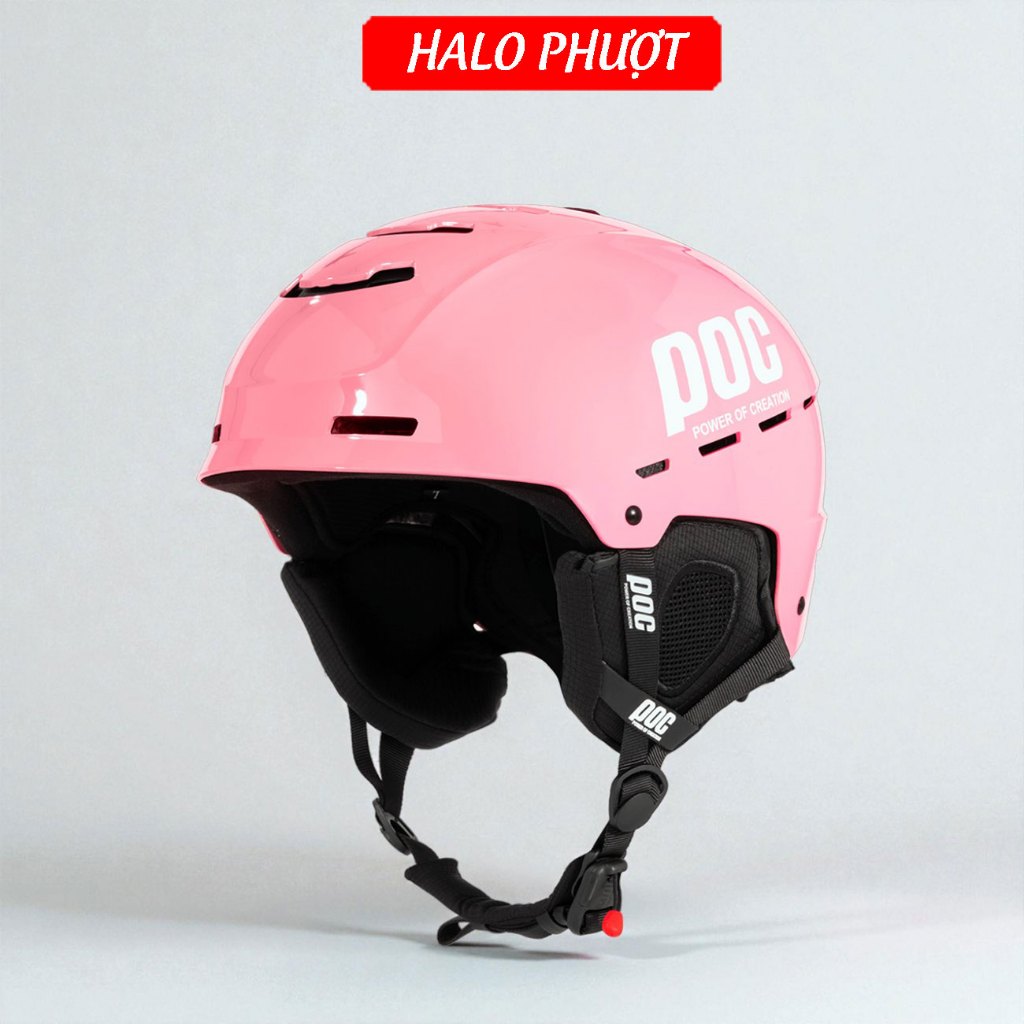 [Hỏa Tốc HCM] Nón Bảo Hiểm POC P10 độ kính, P10 Hồng Bóng Ốp Tai Tháo Rời