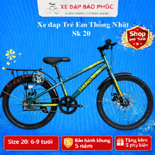 Xe đạp trẻ em Thống Nhất SK 20 super 20(Tặng đèn phản quang +lục) sk20 gn 06-20 khung thép chắc chắn
