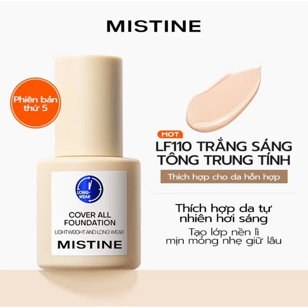 [Pass KOC 99%][Đã Mở Seal] LF110 - ￼Kem nền Mistine kem lót 30g 36H Kiềm dầu không trôi