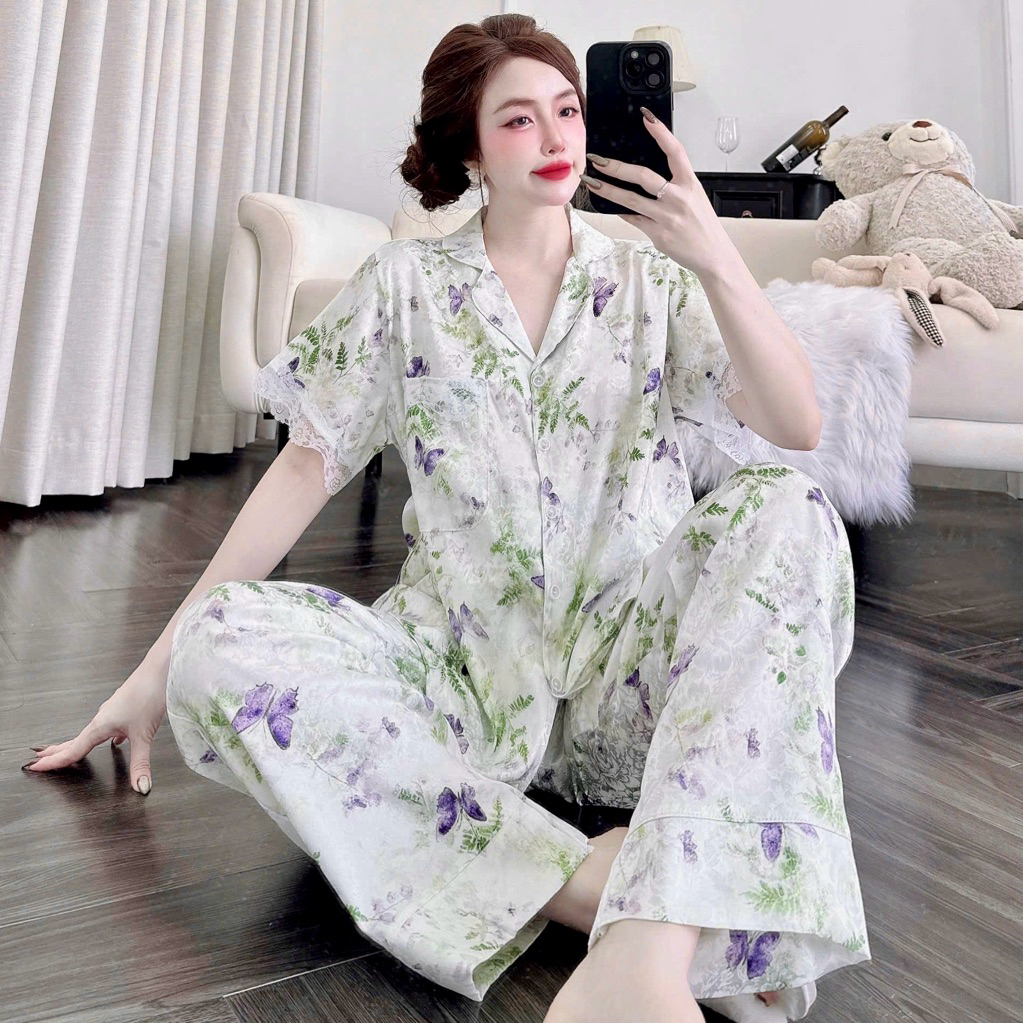 (Siêu phẩm) Đồ Bộ Lụa Gấm Bigsize Cao cấp