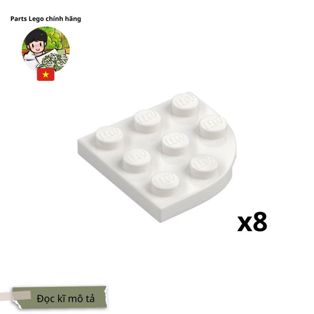 Gạch LEGO - 8 plate round corner 3x3 chính hãng - mã: 30357.