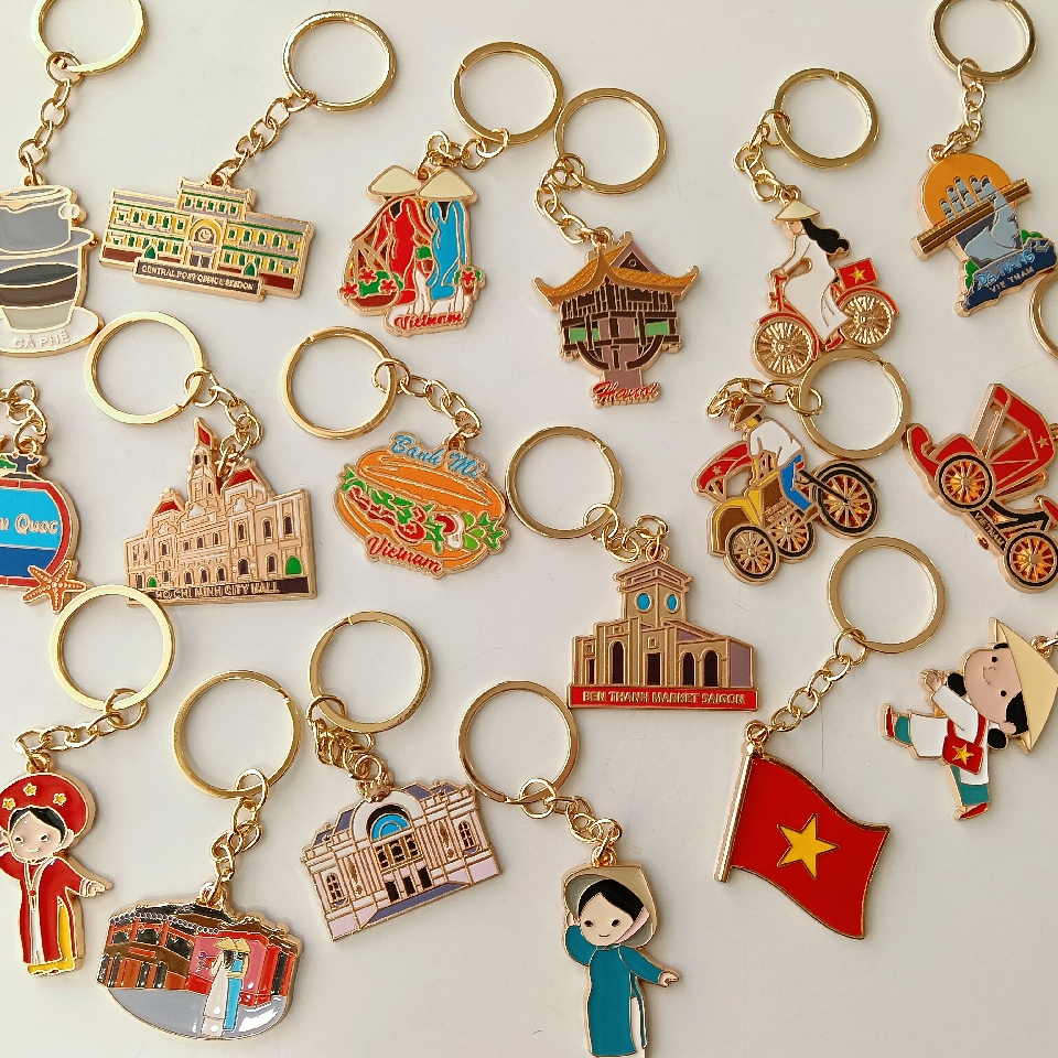 Móc Khoá Lưu Niệm Việt Nam - Móc Khóa kim loại Áo Dái, Việt Nam - Quà Tặng Lưu Niệm Việt Nam