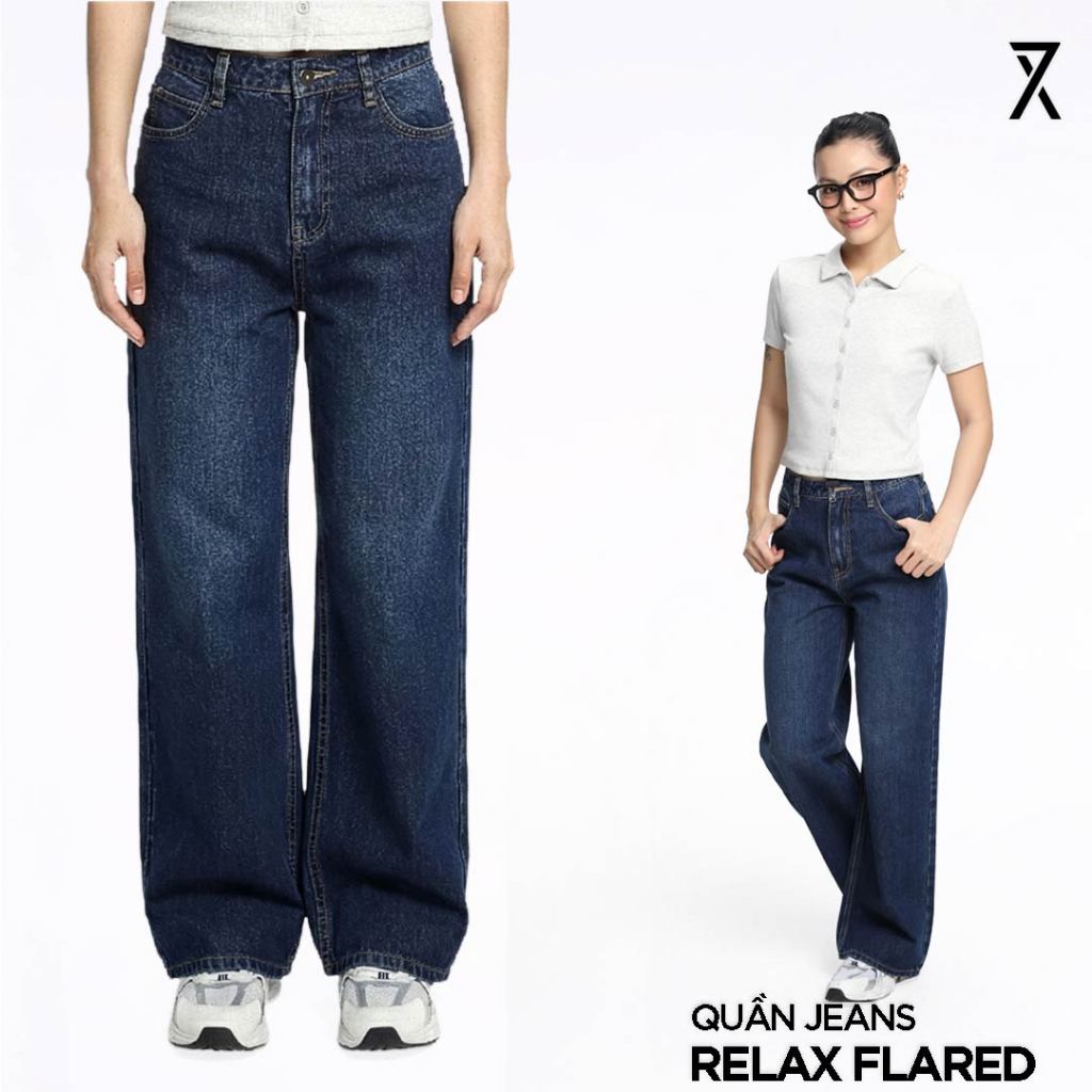 Quần Jean Ống Suông Loe Nữ Couple TX Relax Flared WJE 2030