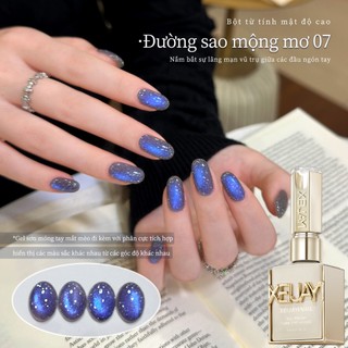 XEIJAYI 15ml - Sơn móng tay dạng gel Purple Elf Cat Eye với hiệu ứng lấp lánh, thích hợp cho việc làm móng