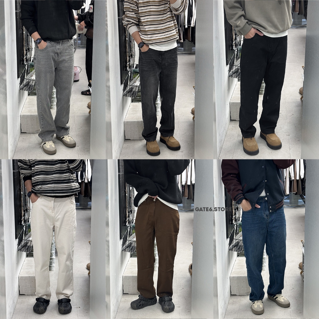 Quần Jean Nam suông BT, quần bò dài ống đứng trơn 142 - GATE6 - 5550
