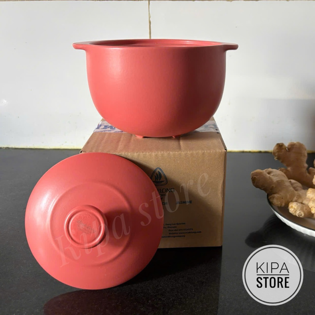 Nồi sứ dưỡng sinh Minh Long 1,2 vesta màu đỏ - Kipa store