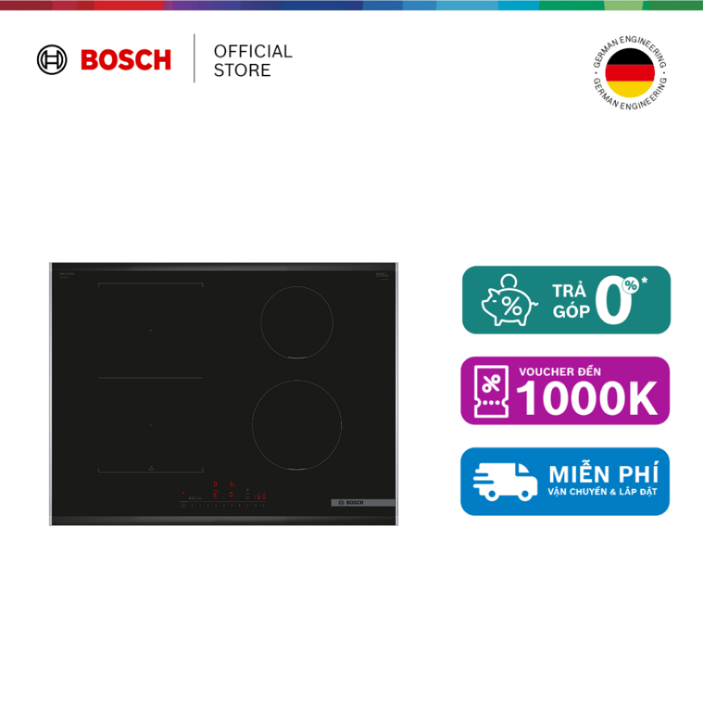 09.09 - 11.09 | Voucher Shopee lên đến 3tr | Bếp Từ Bosch PVS775HC1E 4 Vùng Nấu, Cảm Biến Chiên Xào 