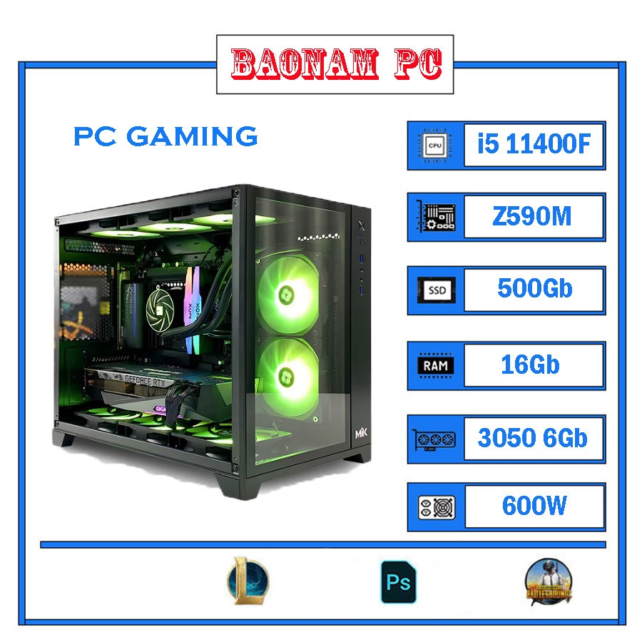Bộ Máy Tính Bàn i5 11400F, Main Z590M, Vga tùy chọn