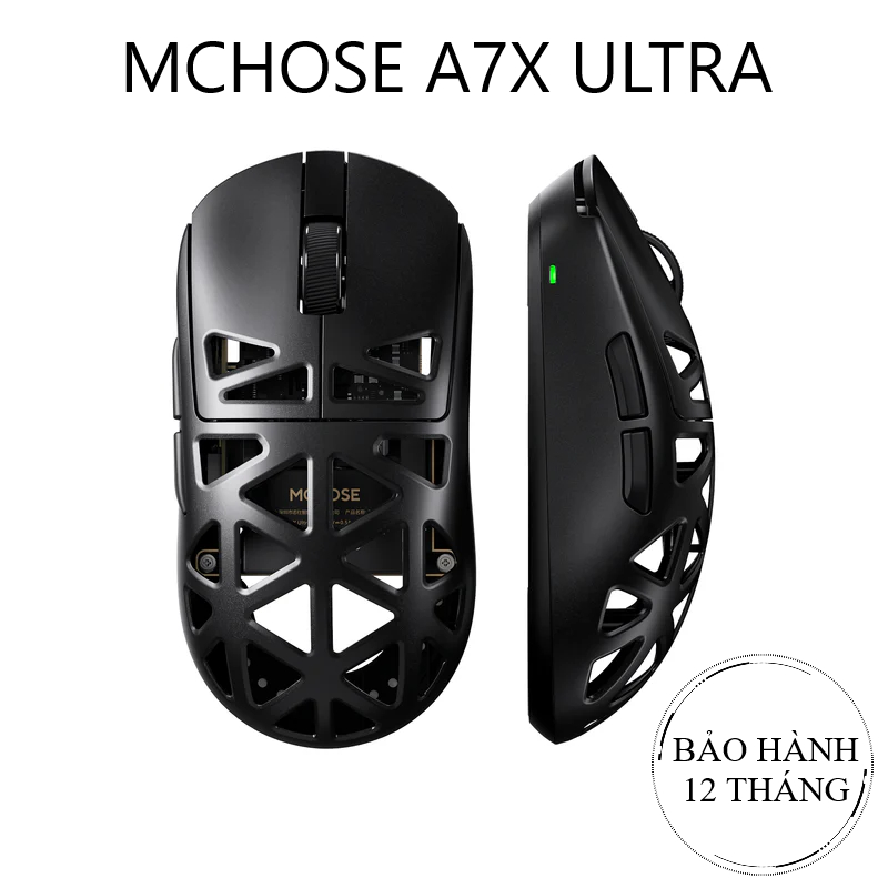 Chuột Gaming MCHOSE A7X Ultra Wireless - Black - 3 Modes - Bảo hành 12T - Smaxxshop