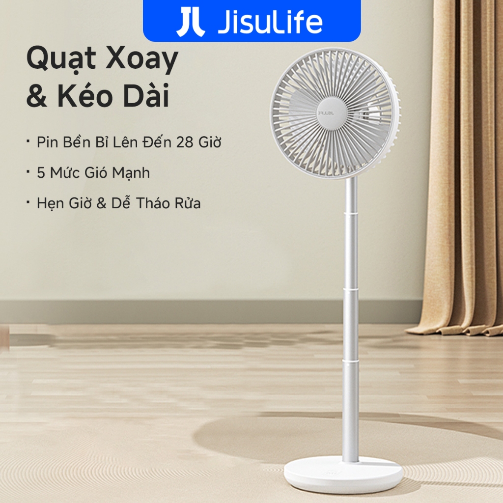 JisuLife Fan FA13P Quạt Để Bàn Gập Gọn Mini Pin Sạc USB Không Dây Tiết Kiệm Điện Êm Nhẹ Đa Năng Nhà 