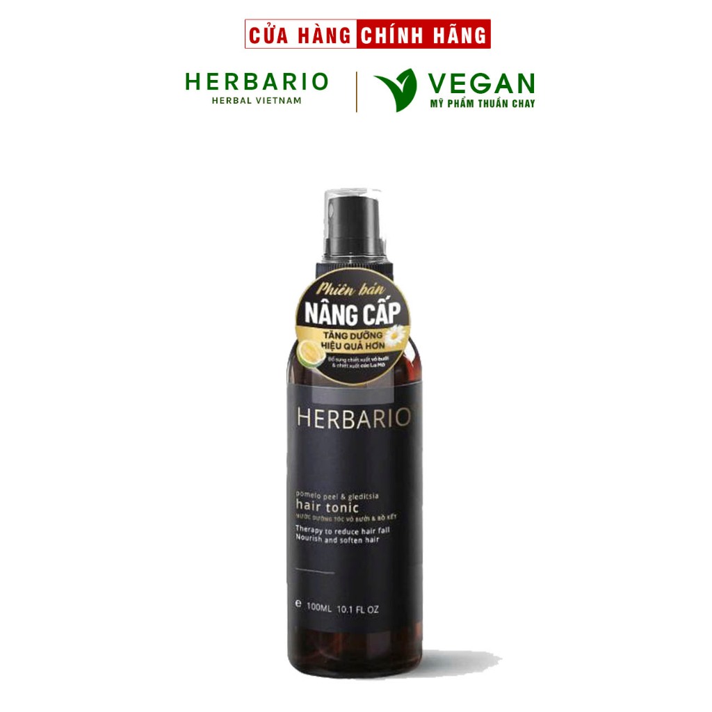 Nước xịt dưỡng tóc Vỏ Bưởi và Bồ Kết Herbario 100ml (pomelo peel & gleditsia) VEGAN - thuần chay