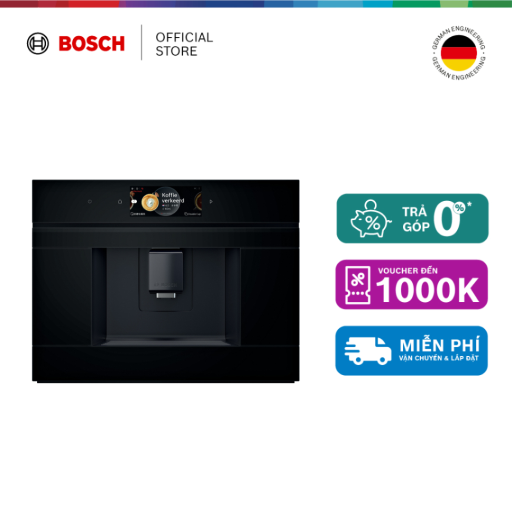 Máy Pha Cà Phê Âm Tủ Bosch CTL9181B0 Tự Động Hoàn Toàn, 19 Bar, Home Connect - Series 8
