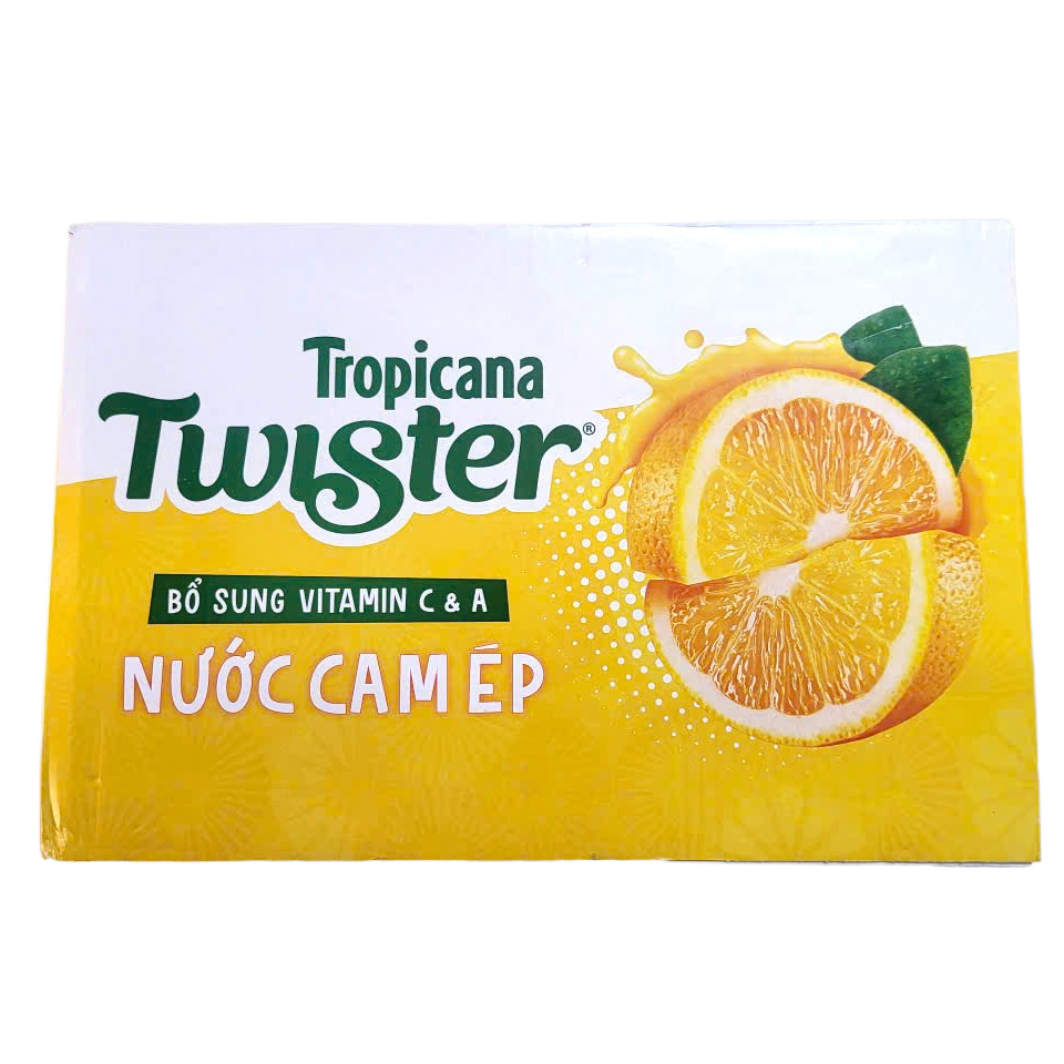 TWISTER -- Thùng 24 lon x 320ml -- NƯỚC CAM ÉP Twister Tropicana (HT4H)