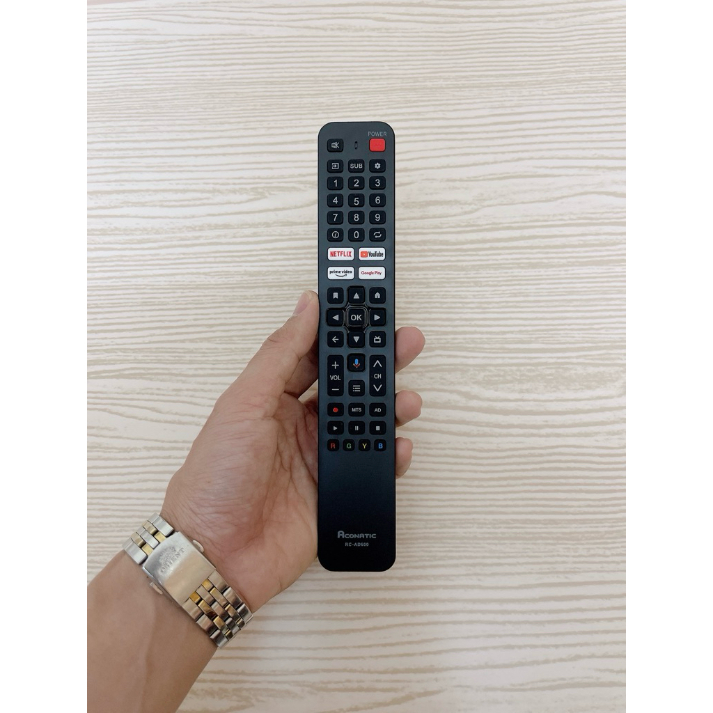 Điều khiển Tivi Aconatic RC-AD600 giọng nói hàng chính hãng( Dùng cho Tivi Aconatic có mẫu điều khiể