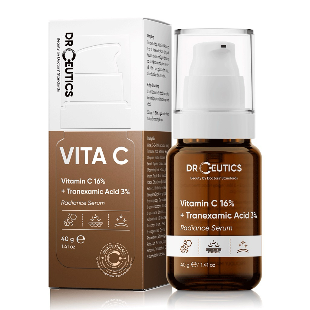 Serum tinh chất Dr Ceutics VITAMIN C 16% + TRANEXAMIC ACID 3% ngăn ngừa lão hóa và làm sáng da 40g M