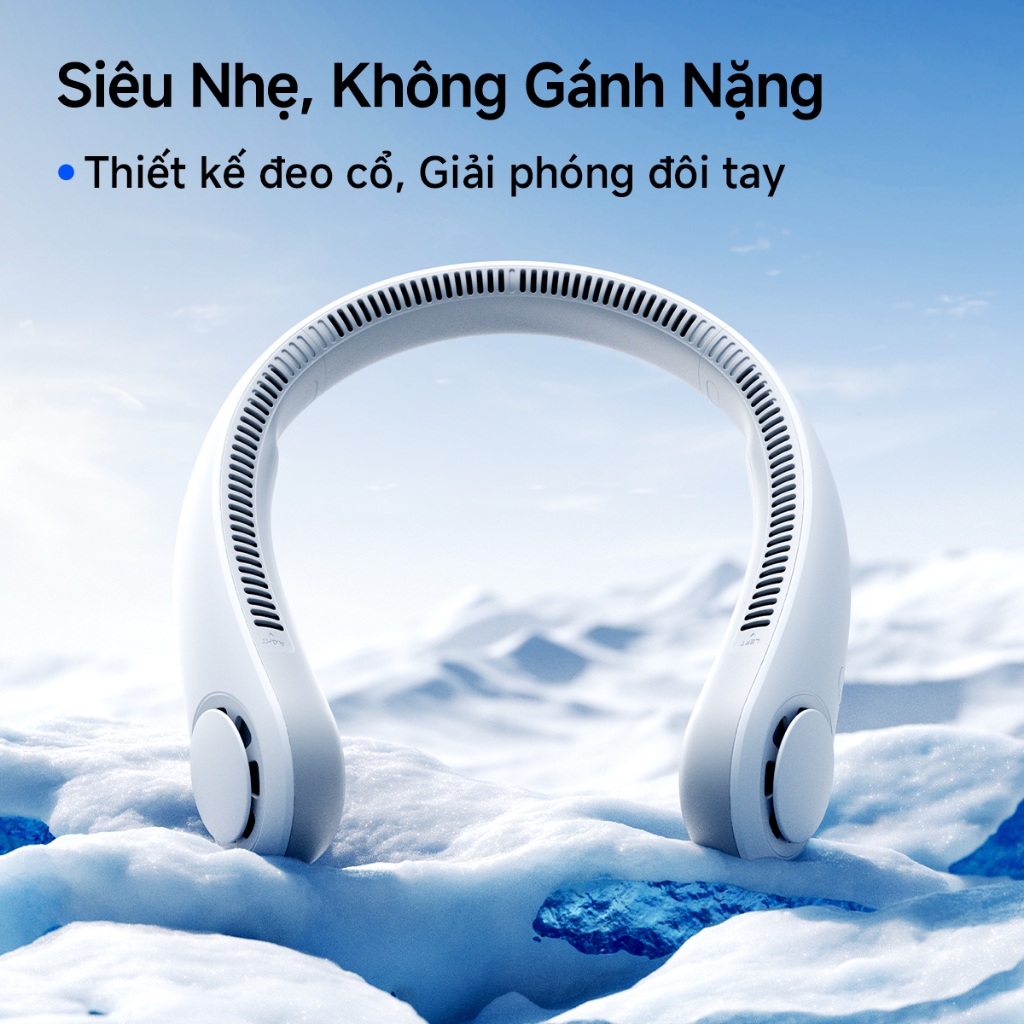 Quạt đeo cổ JisuLife 3, pin bền, 3 cấp gió, gọn nhẹ, tiện du lịch, ngoài trời, dùng hàng ngày | BigBuy360 - bigbuy360.vn