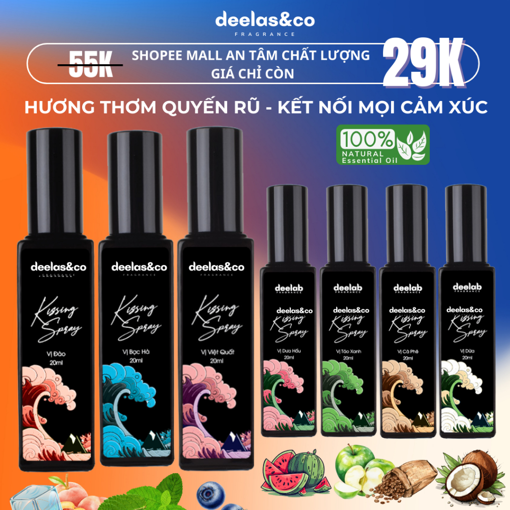 Xịt Thơm Miệng Kissing Spray Deelasco 20ml, Hương Trái Cây, Ngọt Thơm Mát