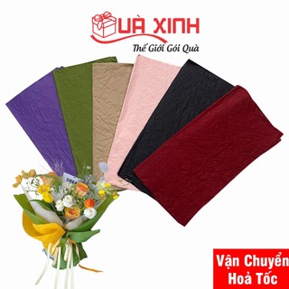 XẤP 5 TỜ ( TẶNG BĂNG KEO ) Giấy Gói Hoa, Giấy Nhăn Màu ( # GIẤY NHĂN MÀU )