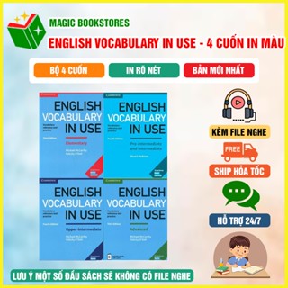 Sách - English Vocabulary In Use - 4 cuốn in màu, có file nghe audio