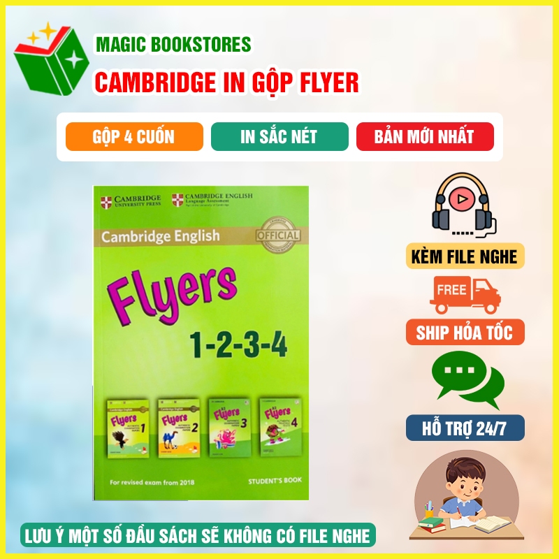 Sách-Cambridge English Flyers - in gộp 1234 rõ nét + File nghe Mp3-Magic BookStores