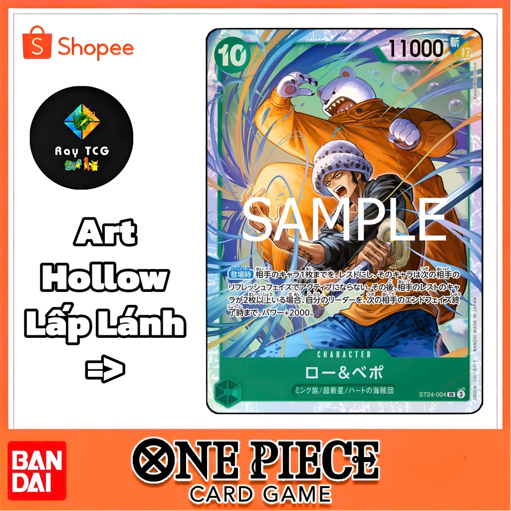 [ Chính Hãng ] Thẻ One Piece Law & Bepo ST24 004 - One Piece Card Game