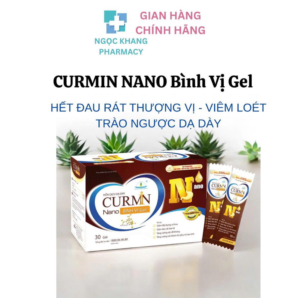 Curmin Nano Bình Vị Gel làm giảm Đau rát thượng vị - giảm Viêm loét , Trào ngược dạ dàyy