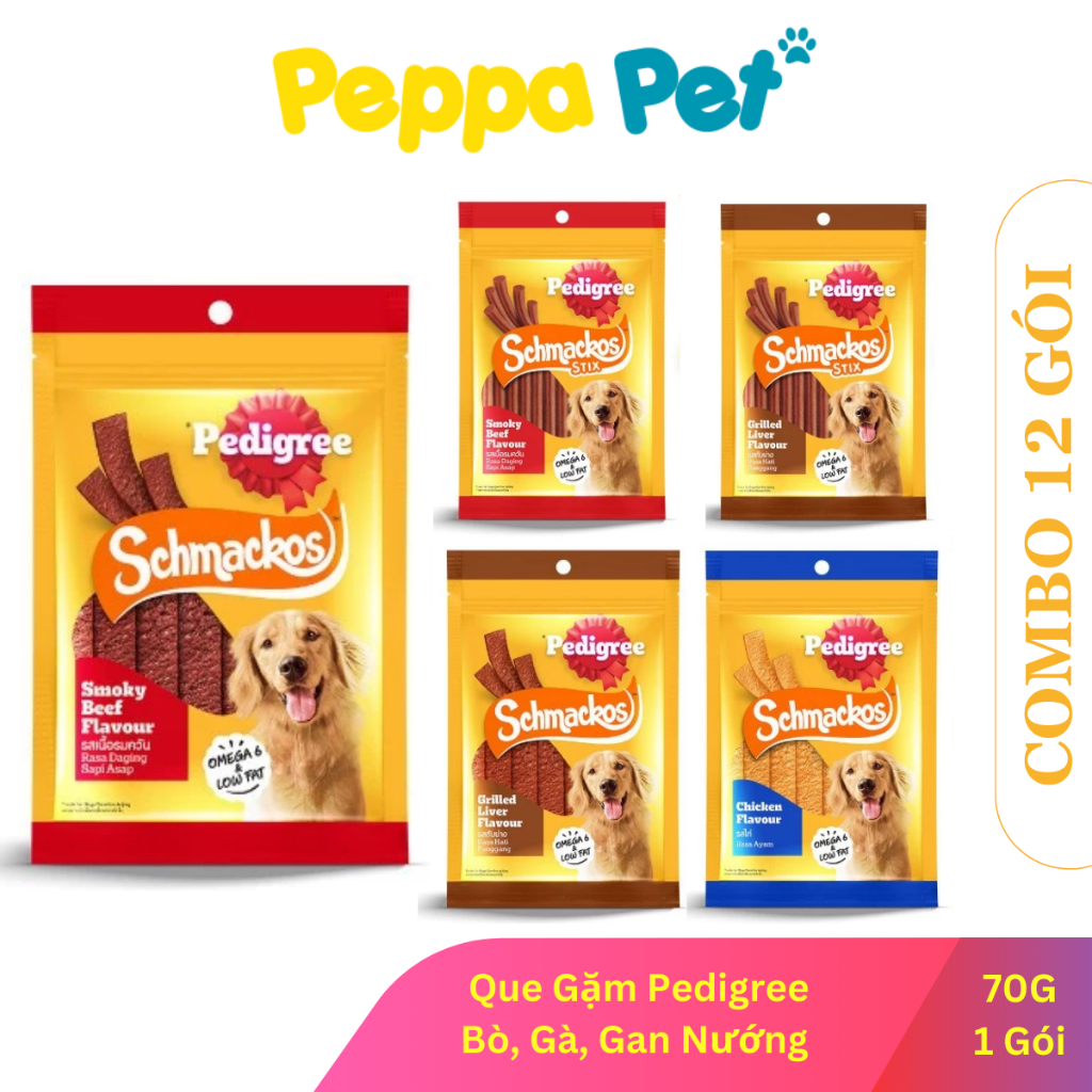 [HỘP 12 GÓI] Pedigree® Schmackos Snack Que Gặm Cho Chó