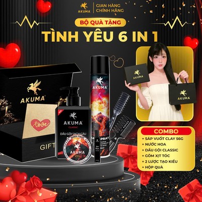 Combo Hộp Quà Hạnh Phúc AKUMA Quà Tặng Cao Cấp Tạo Kiểu Tóc, Sang Trọng Và Lịch Lãm, Khẳng Định Chất Nam Tính